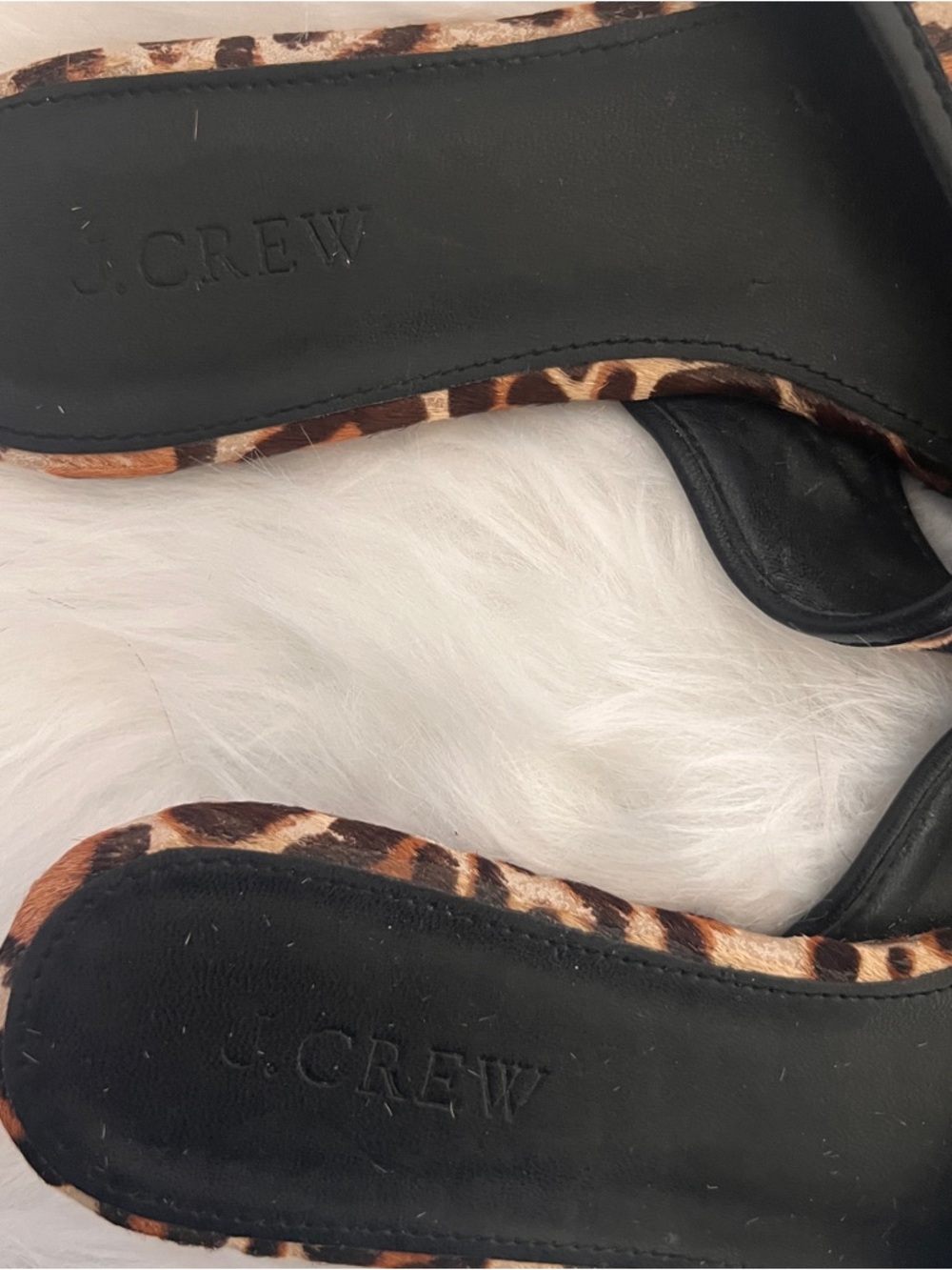 🔥🔥3/$25 J. CREW Calf Hair Leopard Print Slide 7.5 FLAWED - Picture 9 of 10